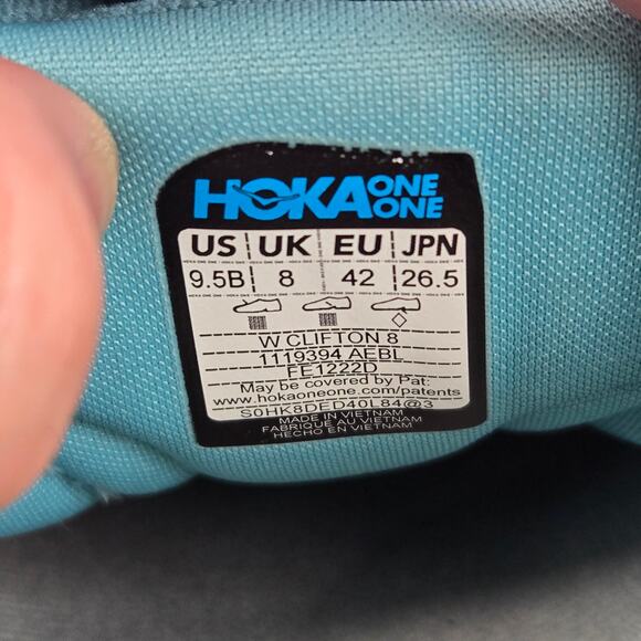 Hoka One One Clifton 8 Aquarella Eggshell Blue Gym Running Shoes Womens 9.5 B - Picture 12 of 12